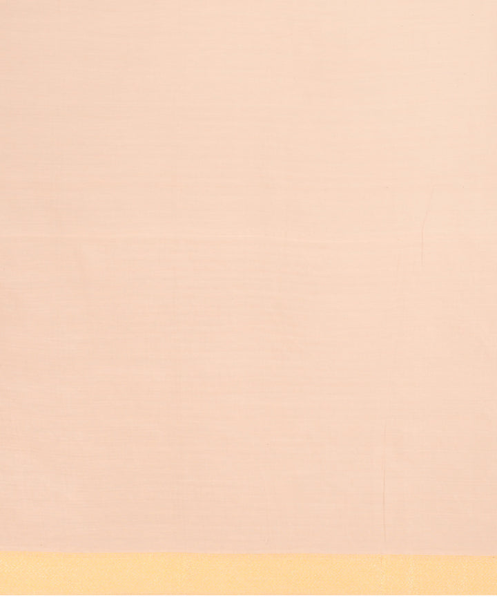Cream peach silk handloom banarasi saree