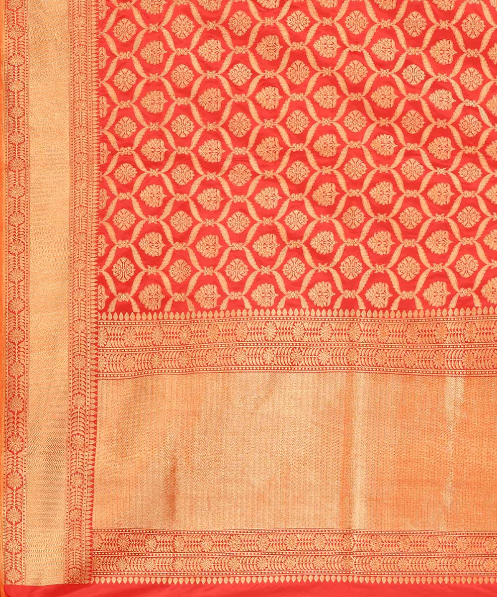 Red handloom silk banarasi saree