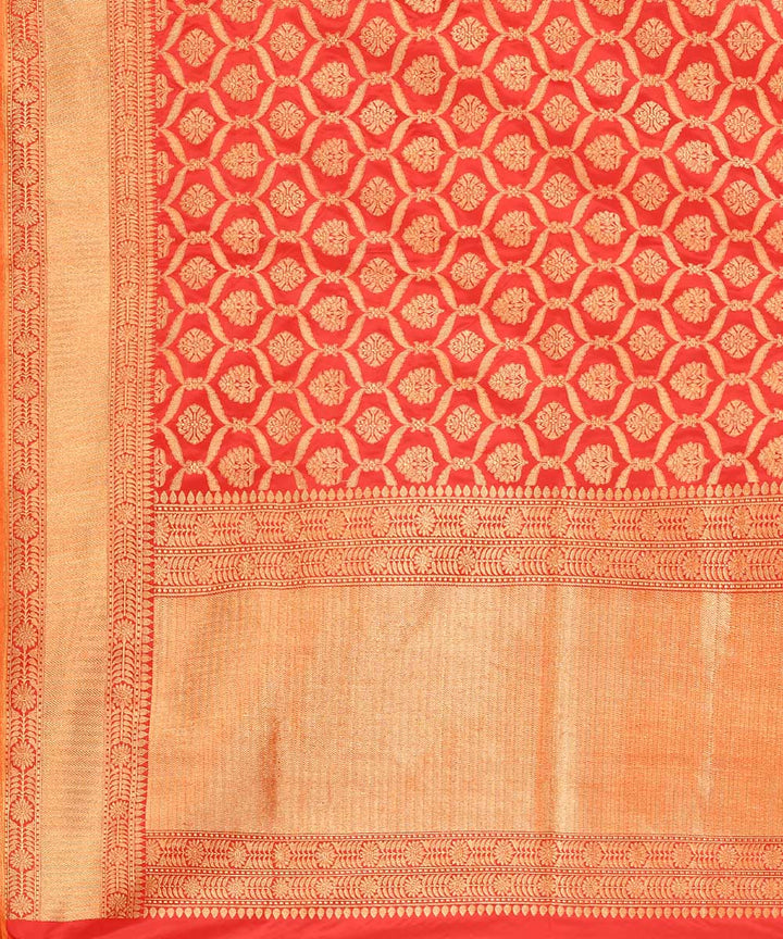 Red handloom silk banarasi saree