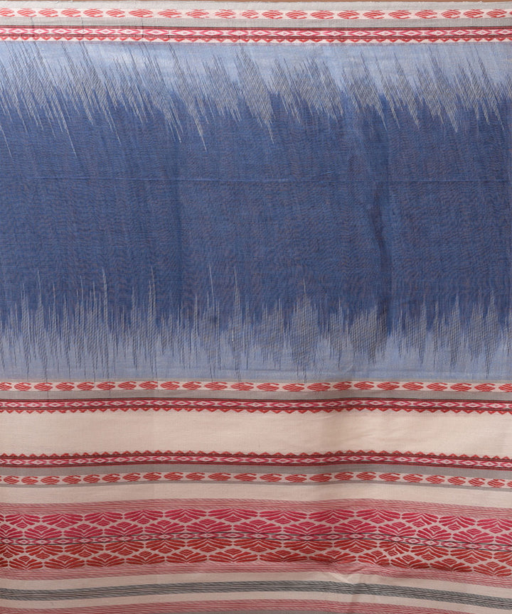Indigo blue handwoven cotton jamdani saree