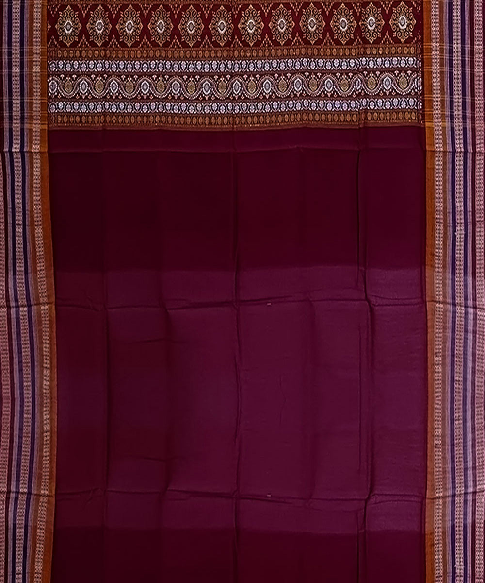 Navy blue multicolor handwoven bomkai cotton saree