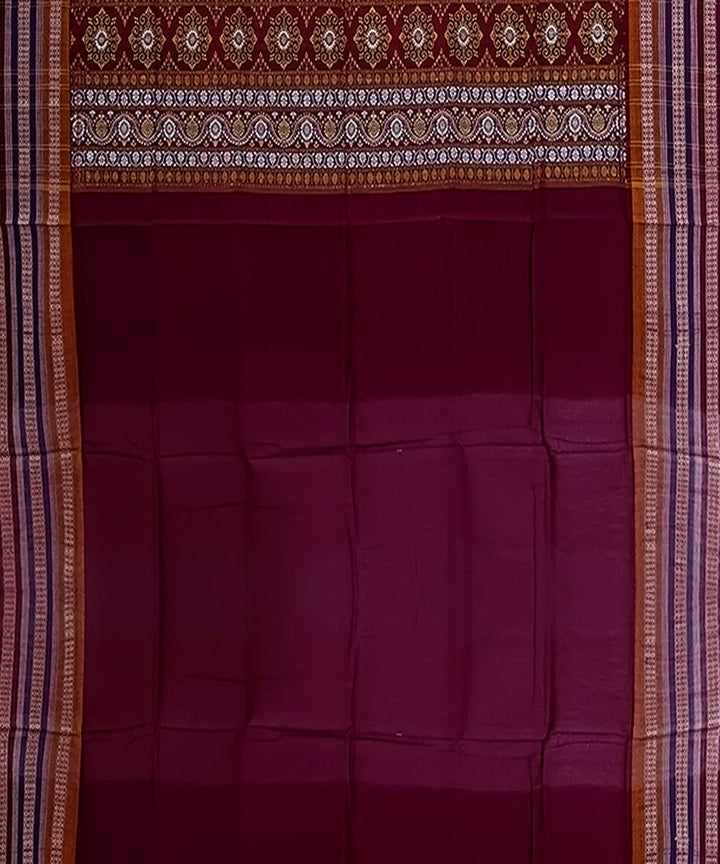 Navy blue multicolor handwoven bomkai cotton saree