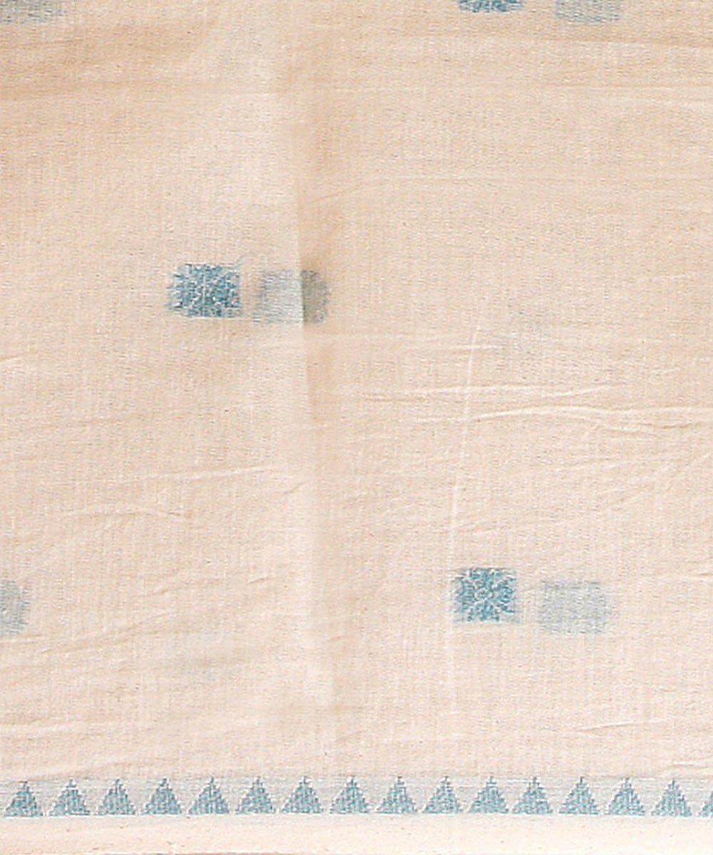 White cotton handwoven jamdani saree