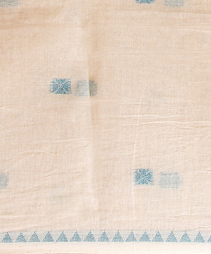 White cotton handwoven jamdani saree