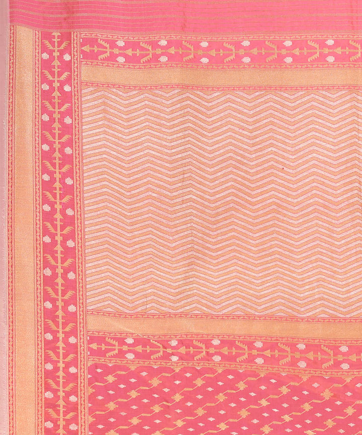 Pink silk handloom banarasi saree