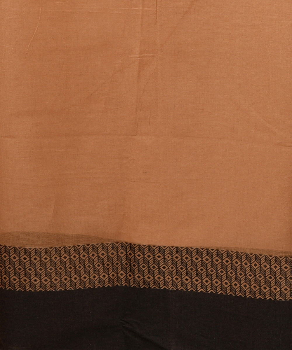 Light brown handloom cotton jamdani saree