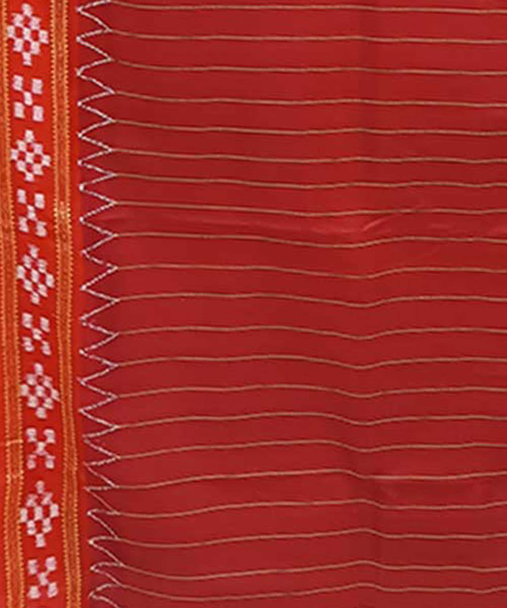 Indigo red handwoven khandua silk saree