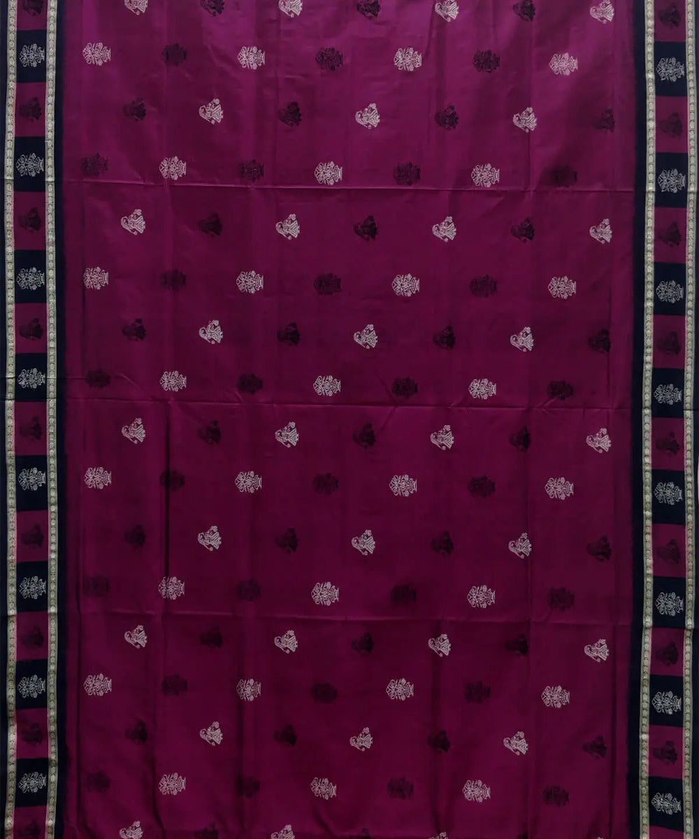 Magenta purple handwoven silk sambalpuri saree