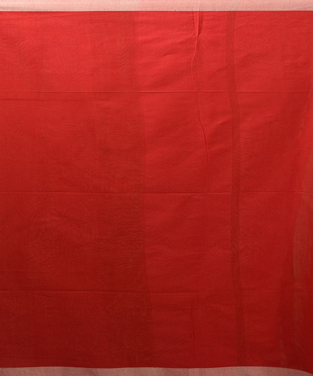 Red cotton handwoven jamdani saree