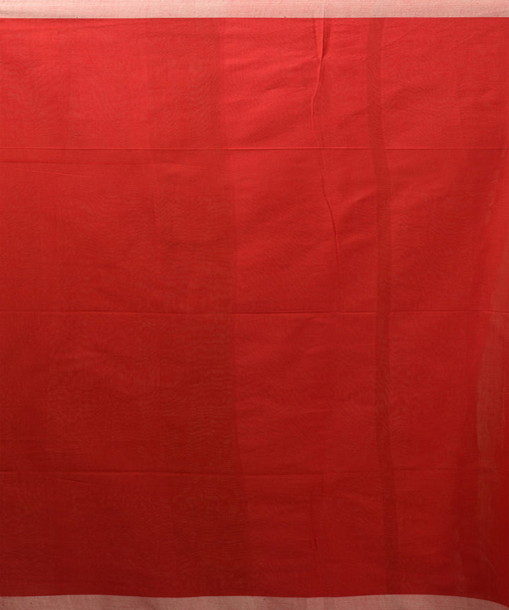 Red cotton handwoven jamdani saree