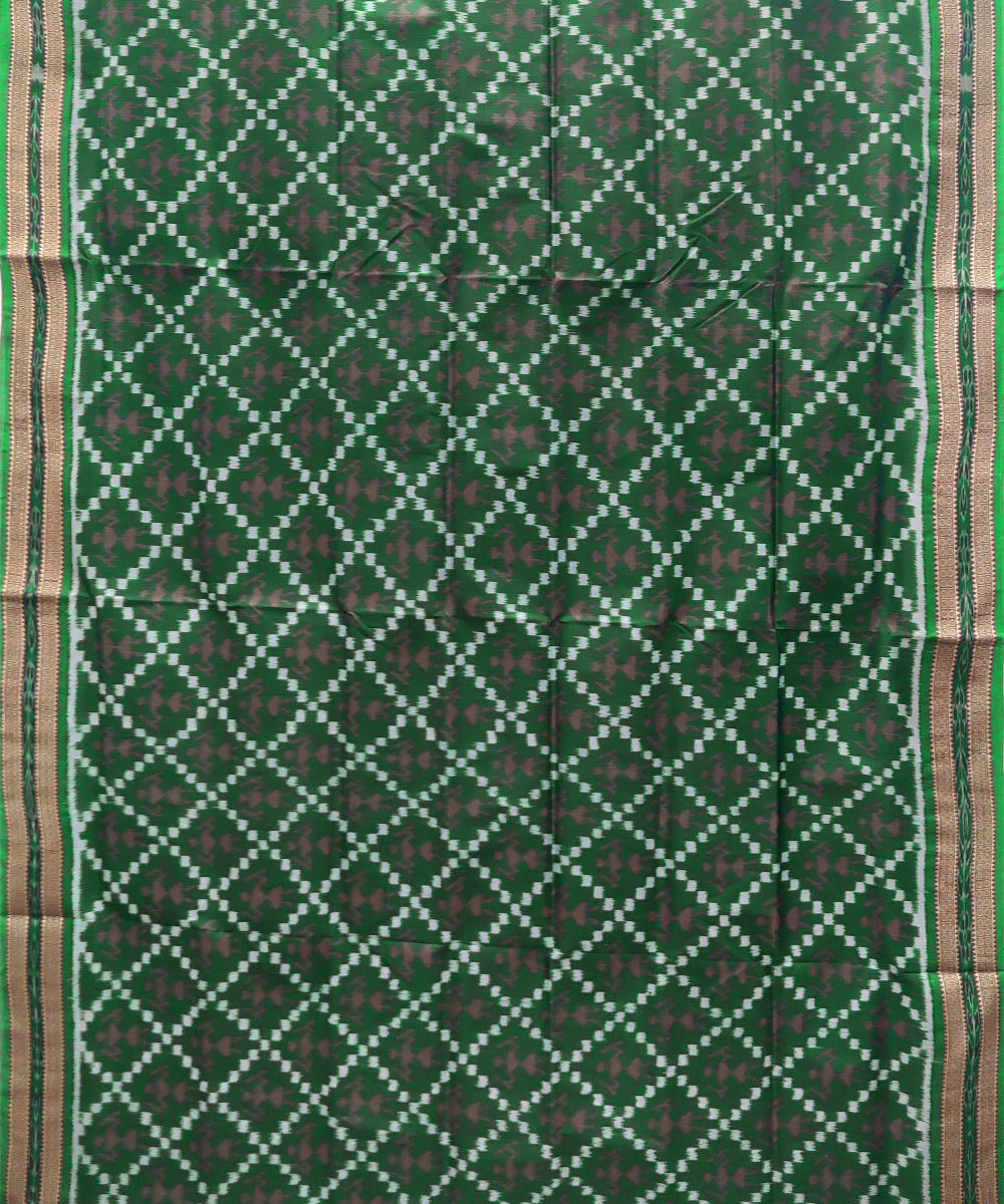 Dark green silk handwoven khandua saree