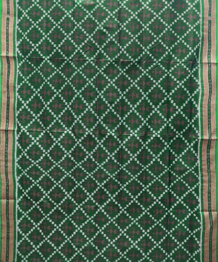 Dark green silk handwoven khandua saree