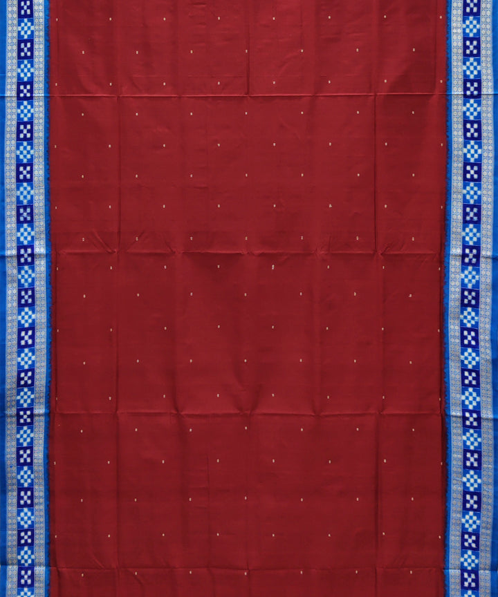 Maroon blue silk handwoven bomkai saree