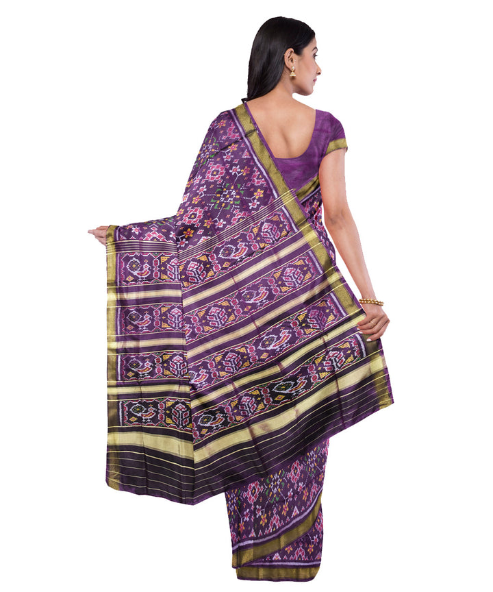 Violet silk handwoven patola saree