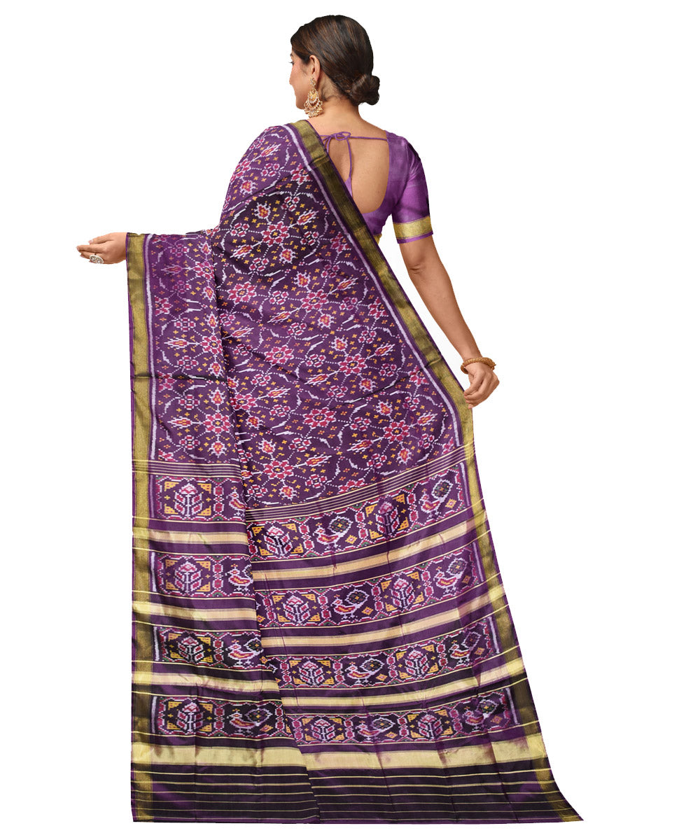 Violet silk handloom patola saree