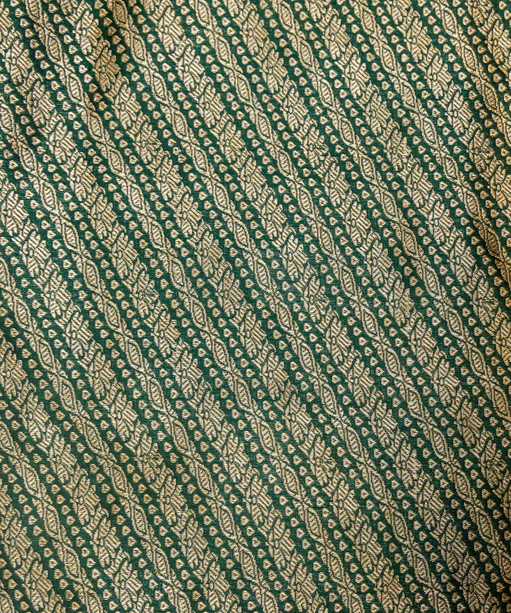 Dark green silk handloom banarasi saree