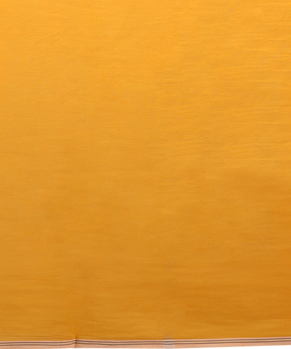 Yellow handwoven cotton jamdani saree