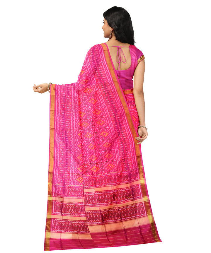 Patola pink silk handloom saree