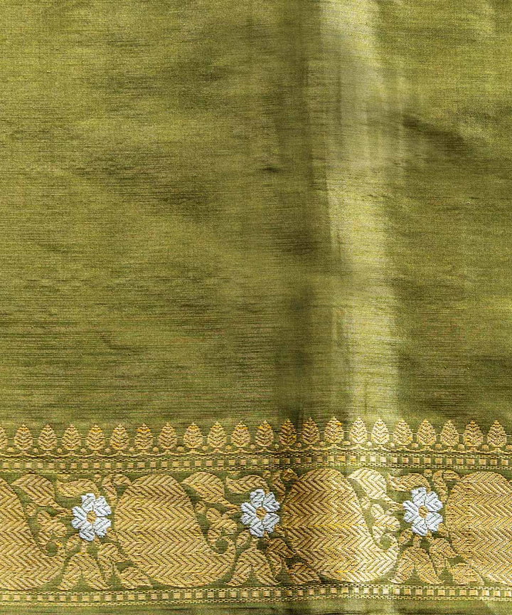 Light green silk handwoven banarasi saree
