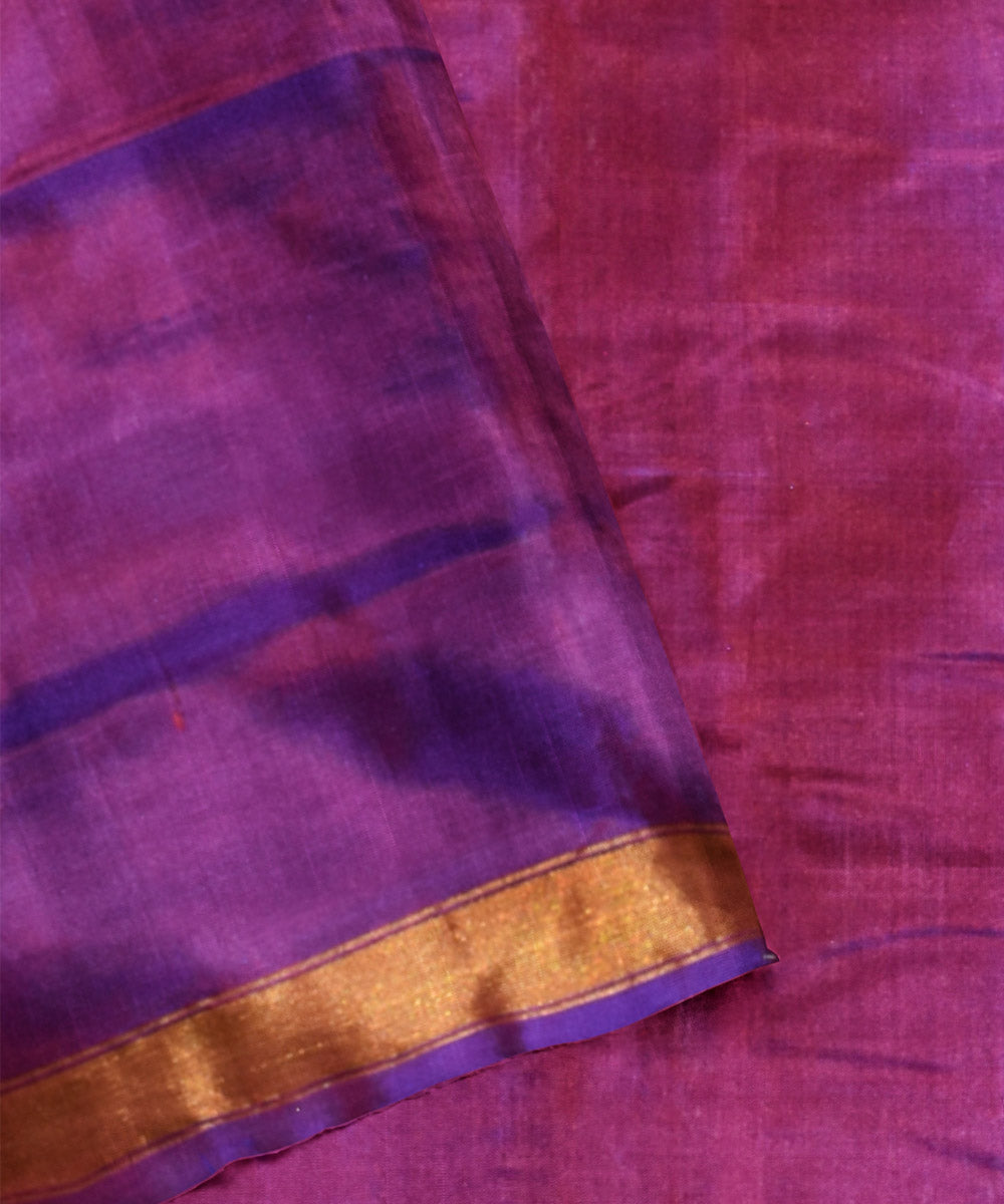 Dark purple silk handloom patola saree