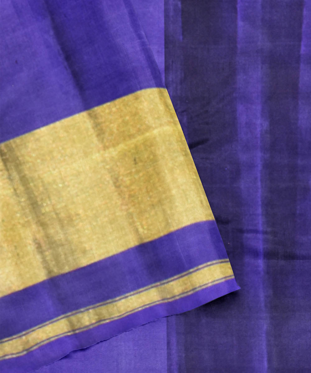 Navy blue handloom silk patola saree