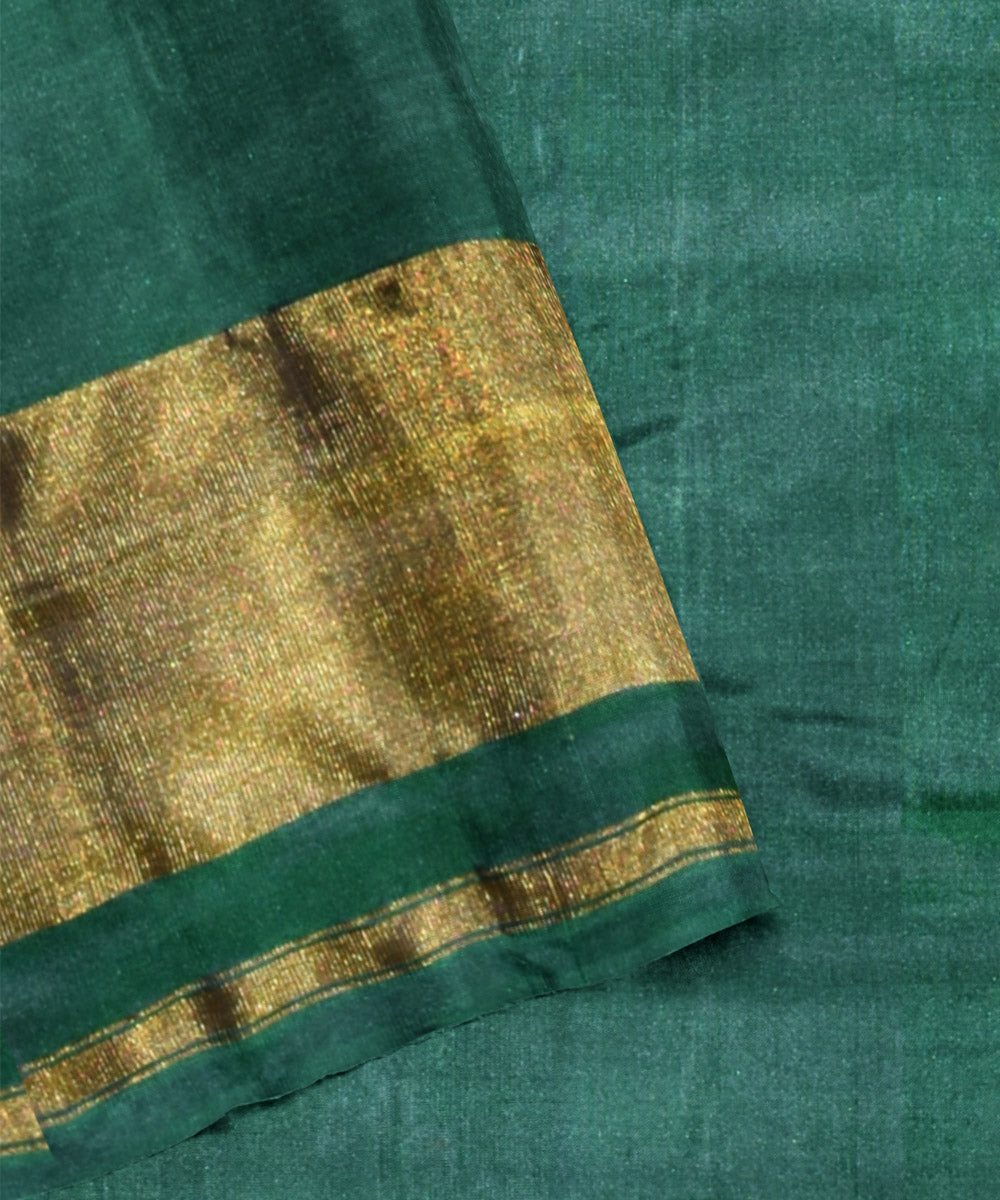 Dark green silk patola handloom saree