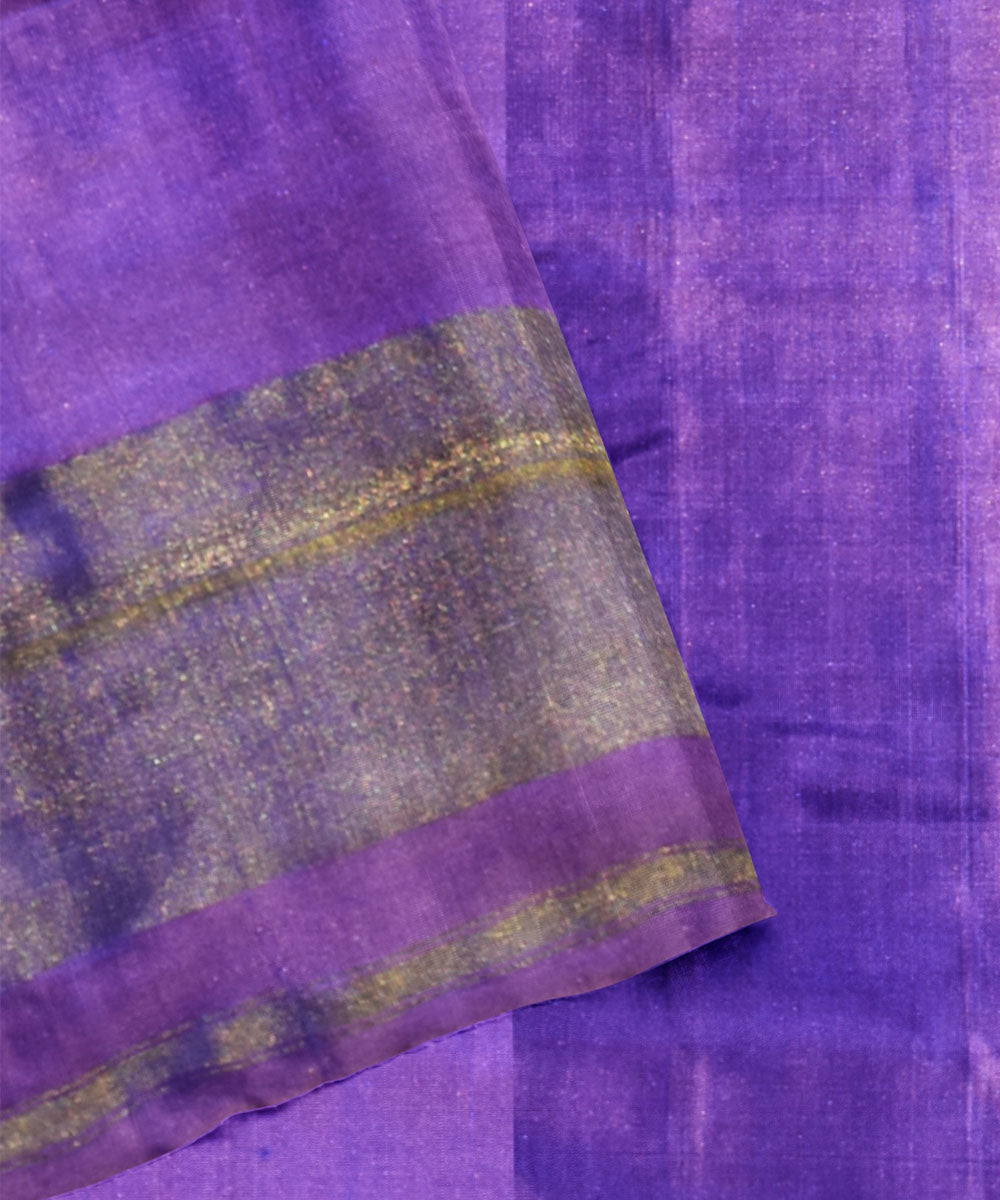 Lavender blue silk handloom patola saree