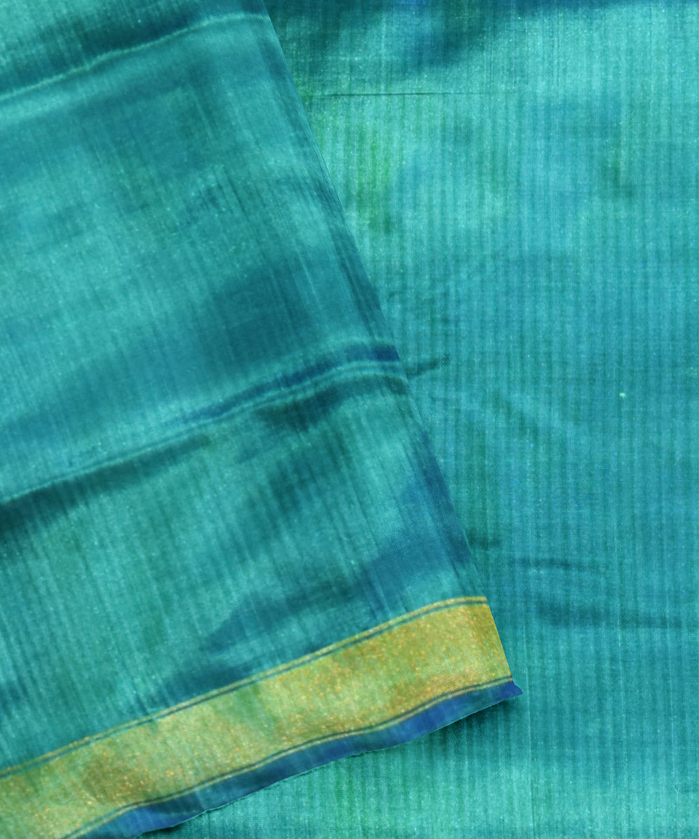 Turquoise silk handloom patola saree