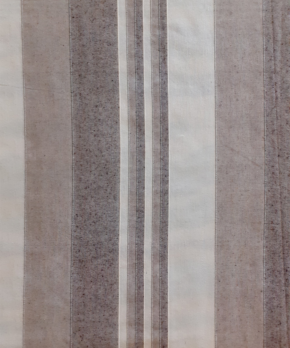 Grey white handloom cotton stripe bedsheet