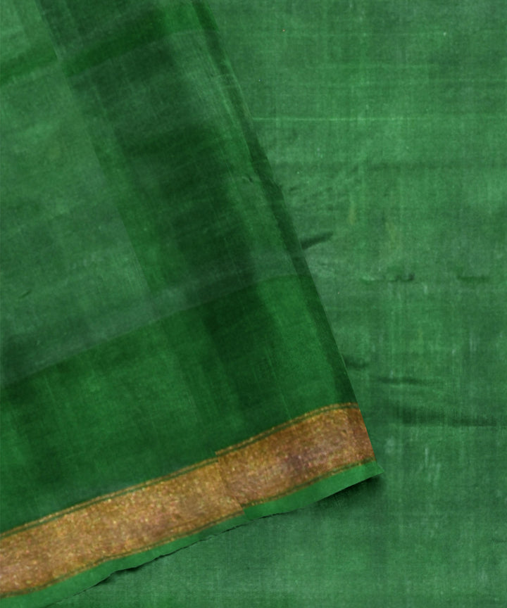 Dark green handwoven silk patola saree