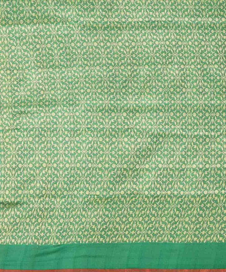 Teal green silk handloom banarasi saree