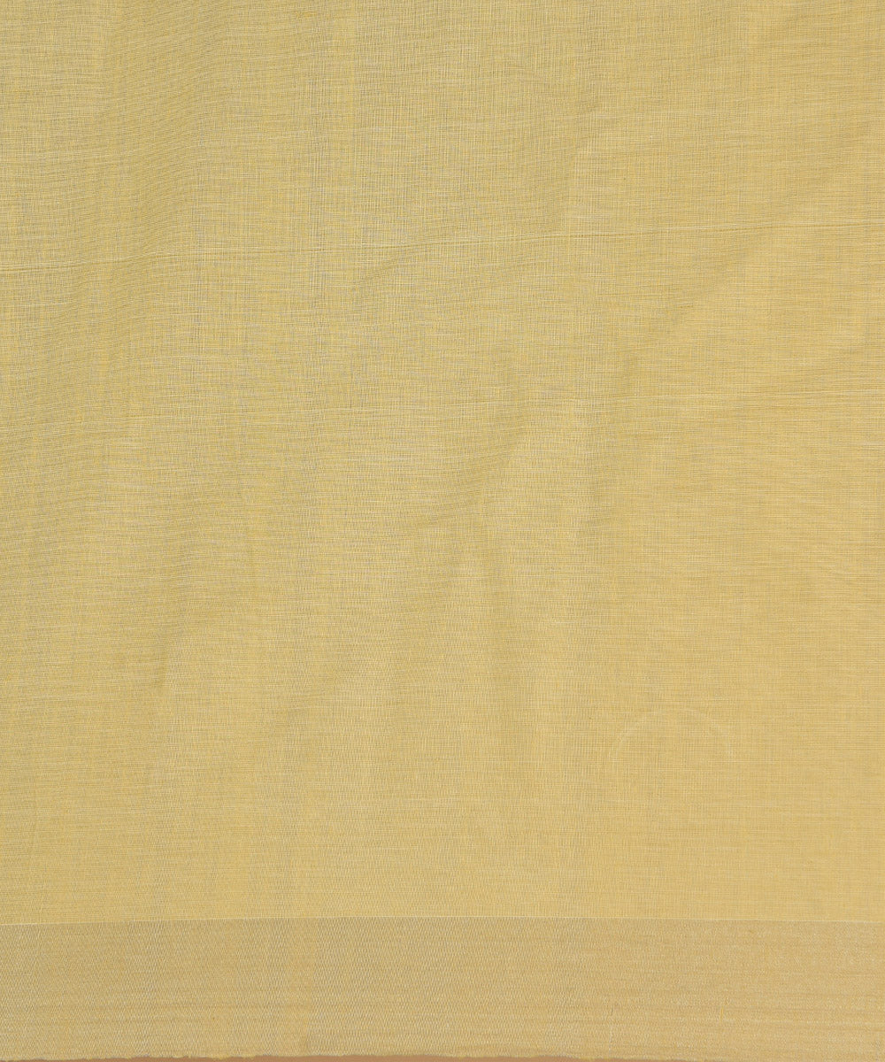 Yellow handwoven cotton jamdani saree
