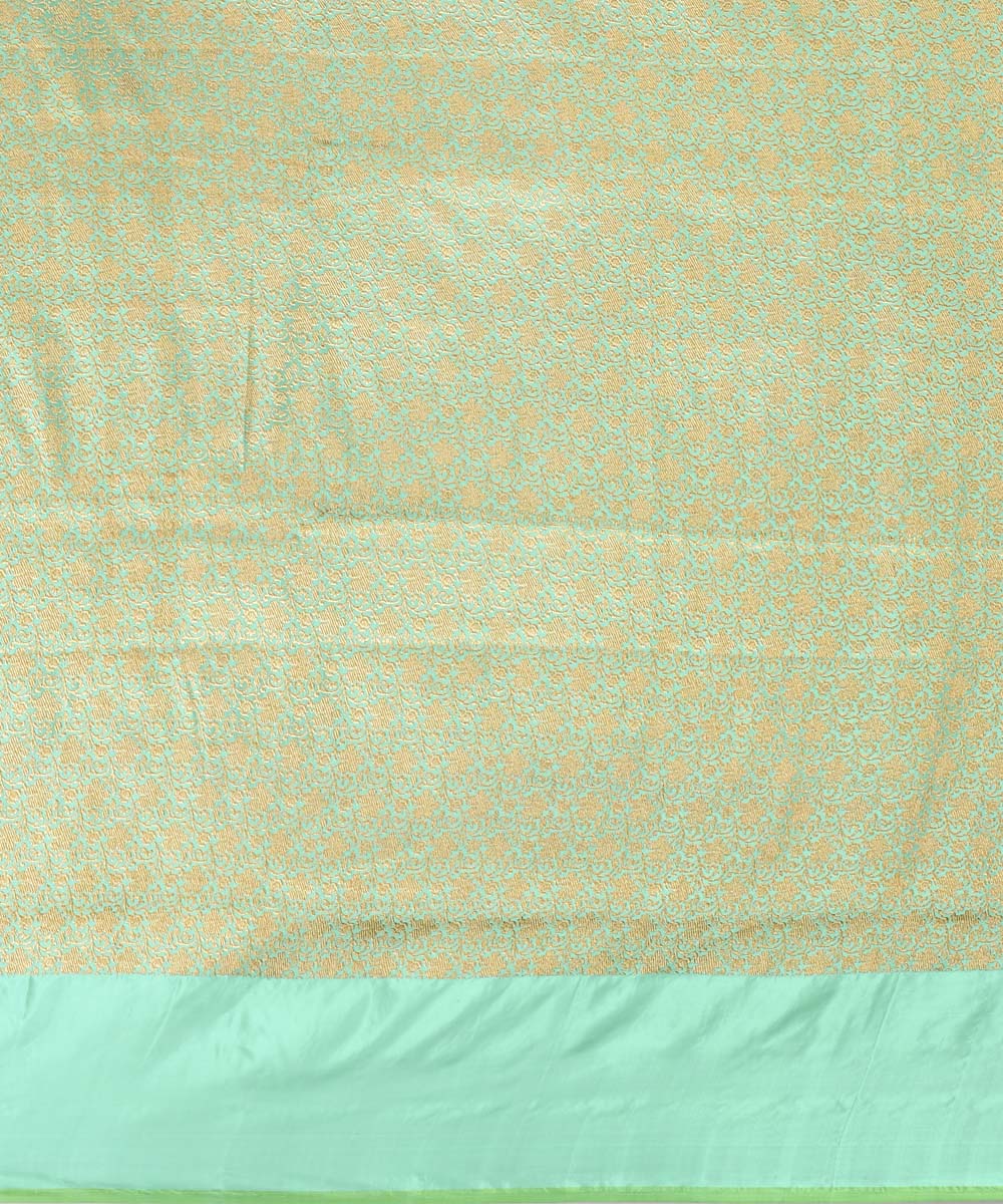 Cyan green silk handwoven banarasi saree