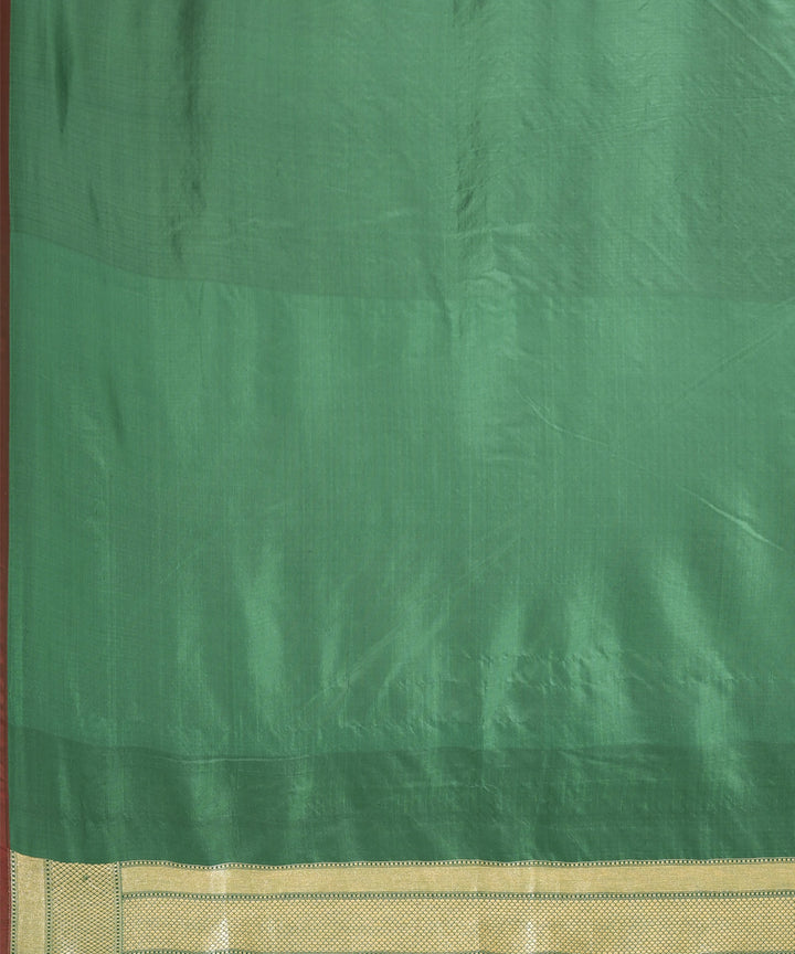 Dark green silk handwoven banarasi saree
