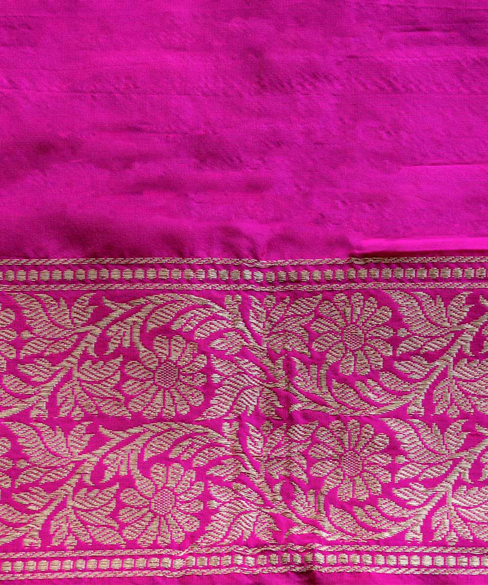 Purple pink double shade silk handloom banarasi saree