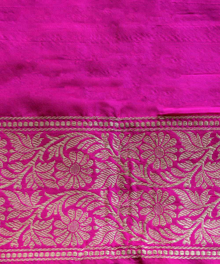 Purple pink double shade silk handloom banarasi saree