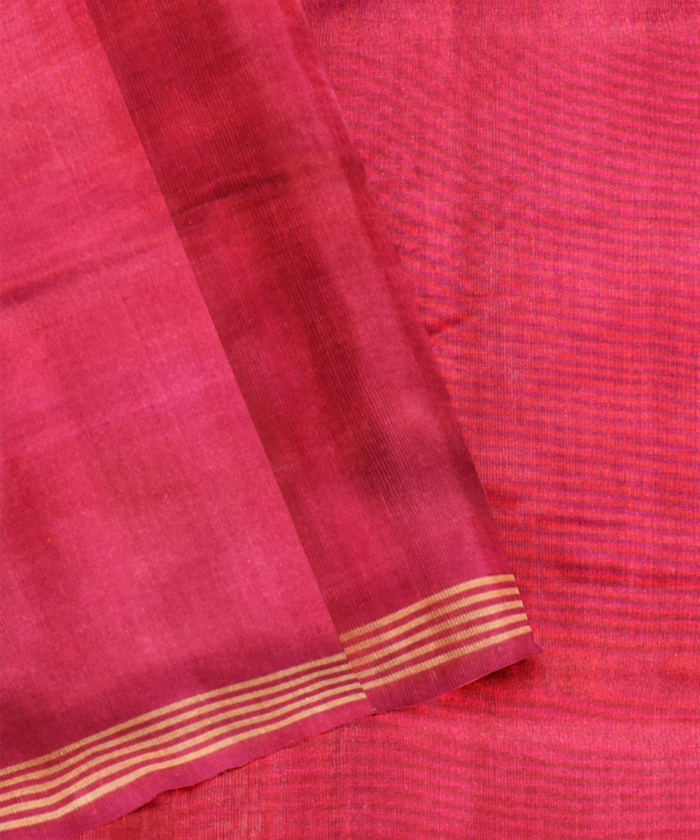 Grey maroon silk handloom patola saree