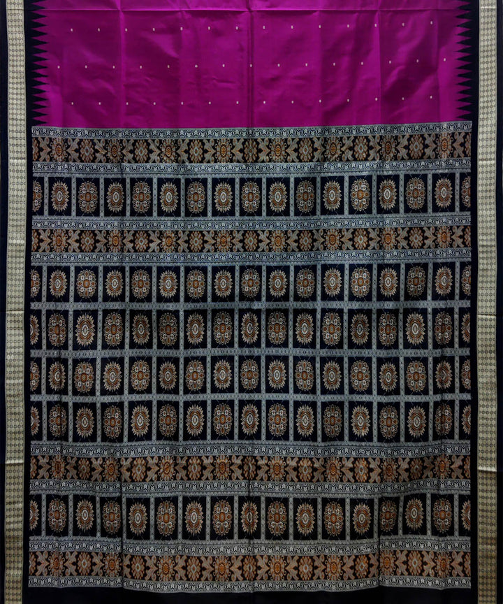 Purple black silk handwoven bomkai saree