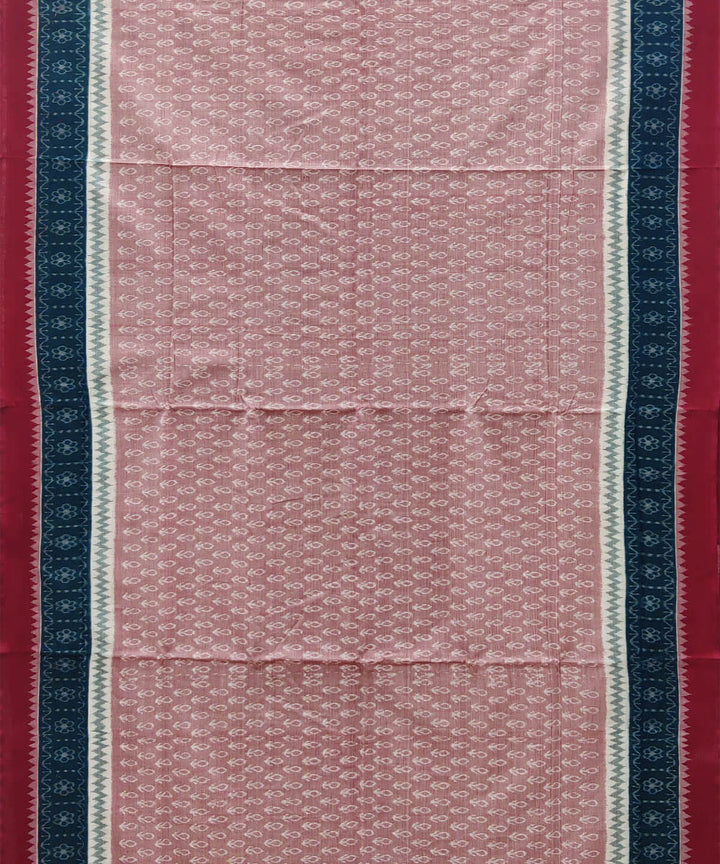 Pale pink handwoven cotton sambalpuri saree