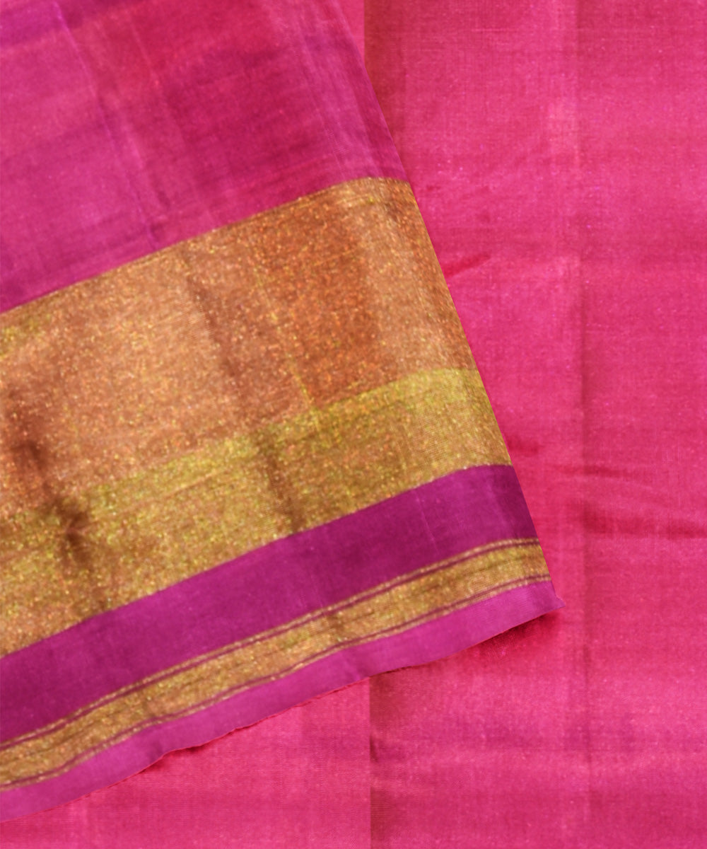 Patola pink silk handwoven saree