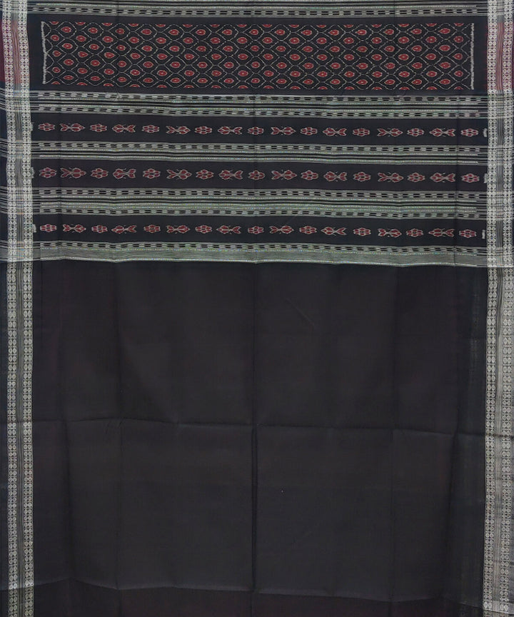 Mauve black handwoven cotton sambalpuri saree