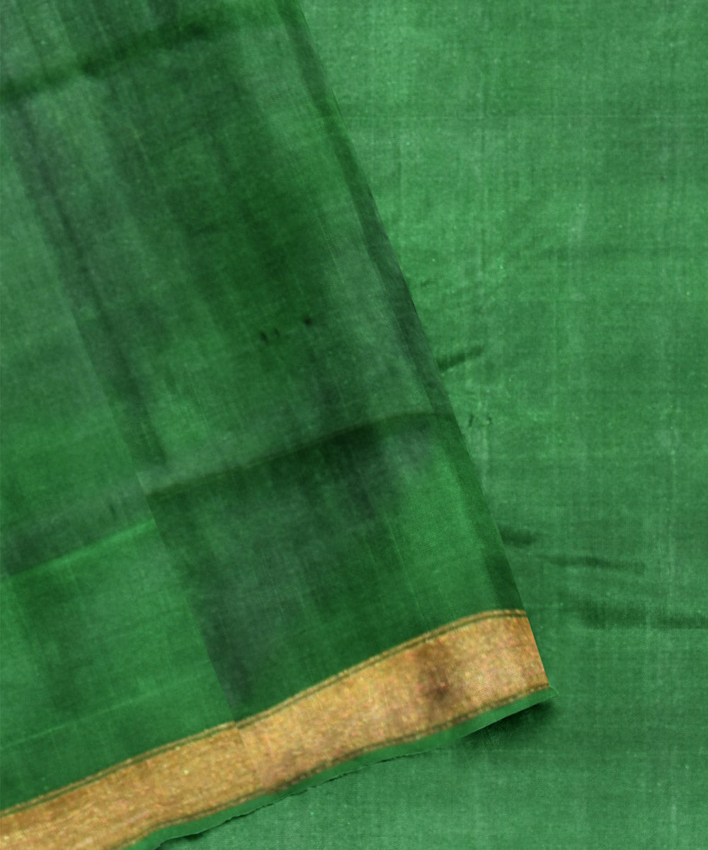 Dark green silk handwoven patola saree