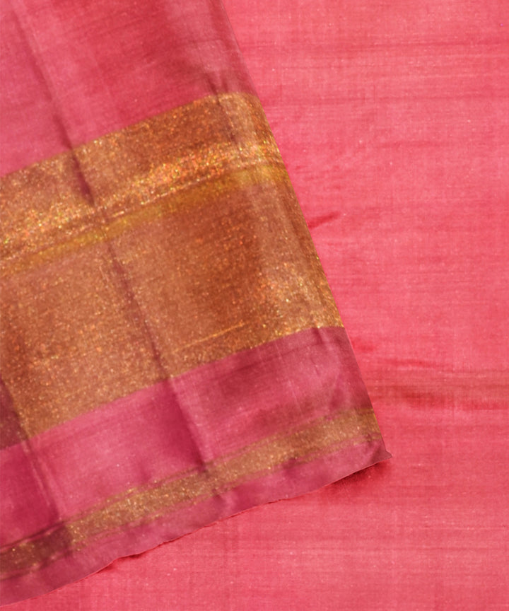 Peach silk handloom patola saree