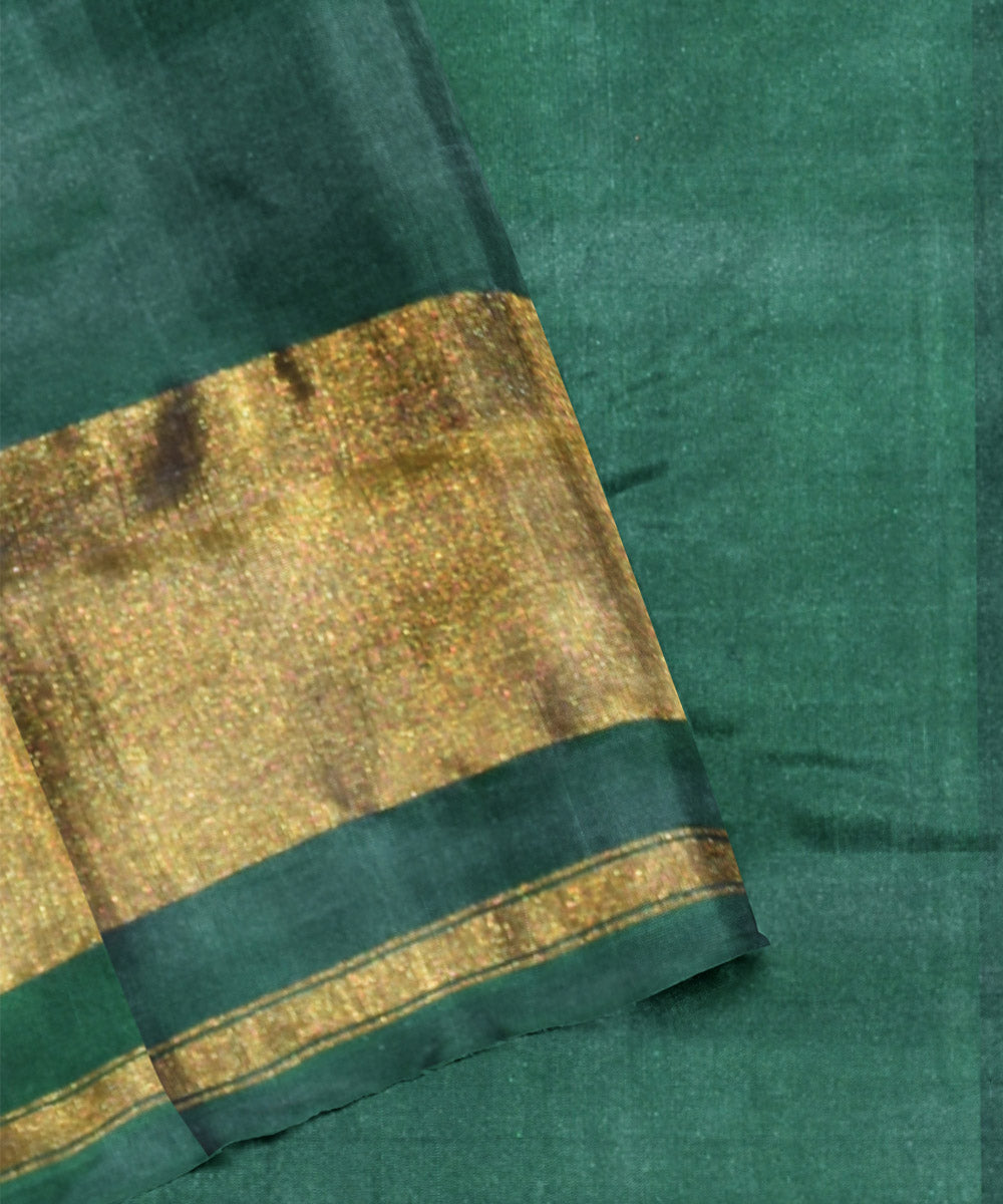 Dark green handwoven patola silk saree