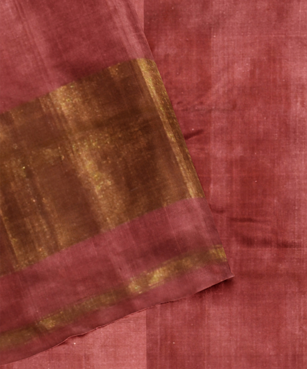 Peach silk handwoven patola saree