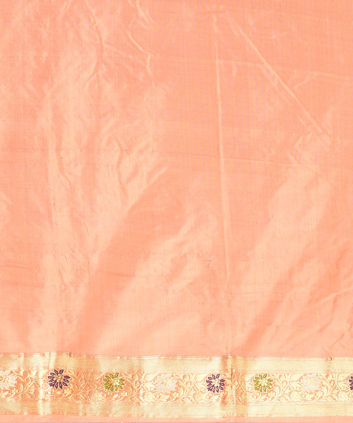 Cream silk handloom banarasi saree