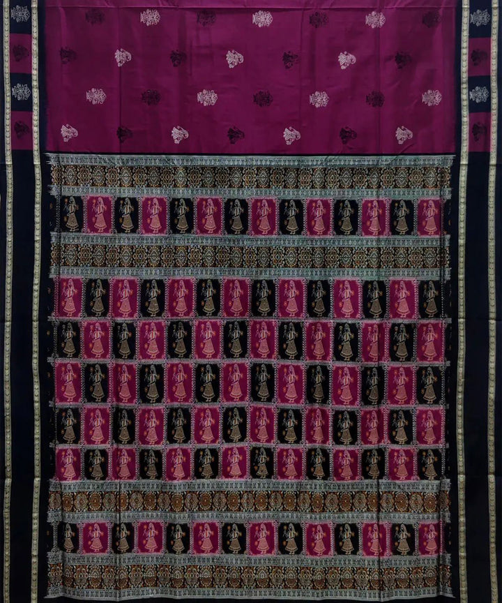 Magenta purple handwoven silk sambalpuri saree