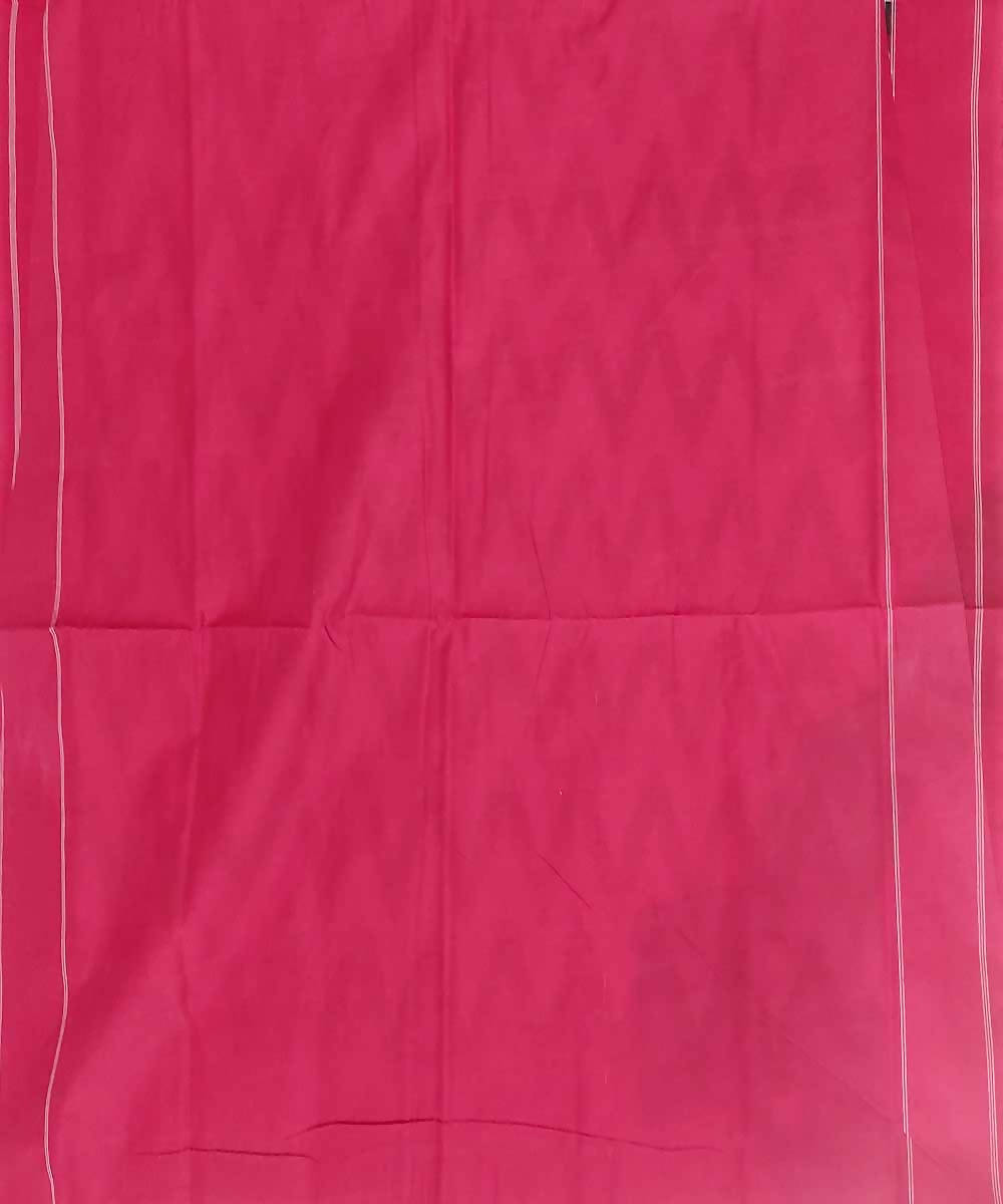 Powder white handloom cotton ikat pochampally saree