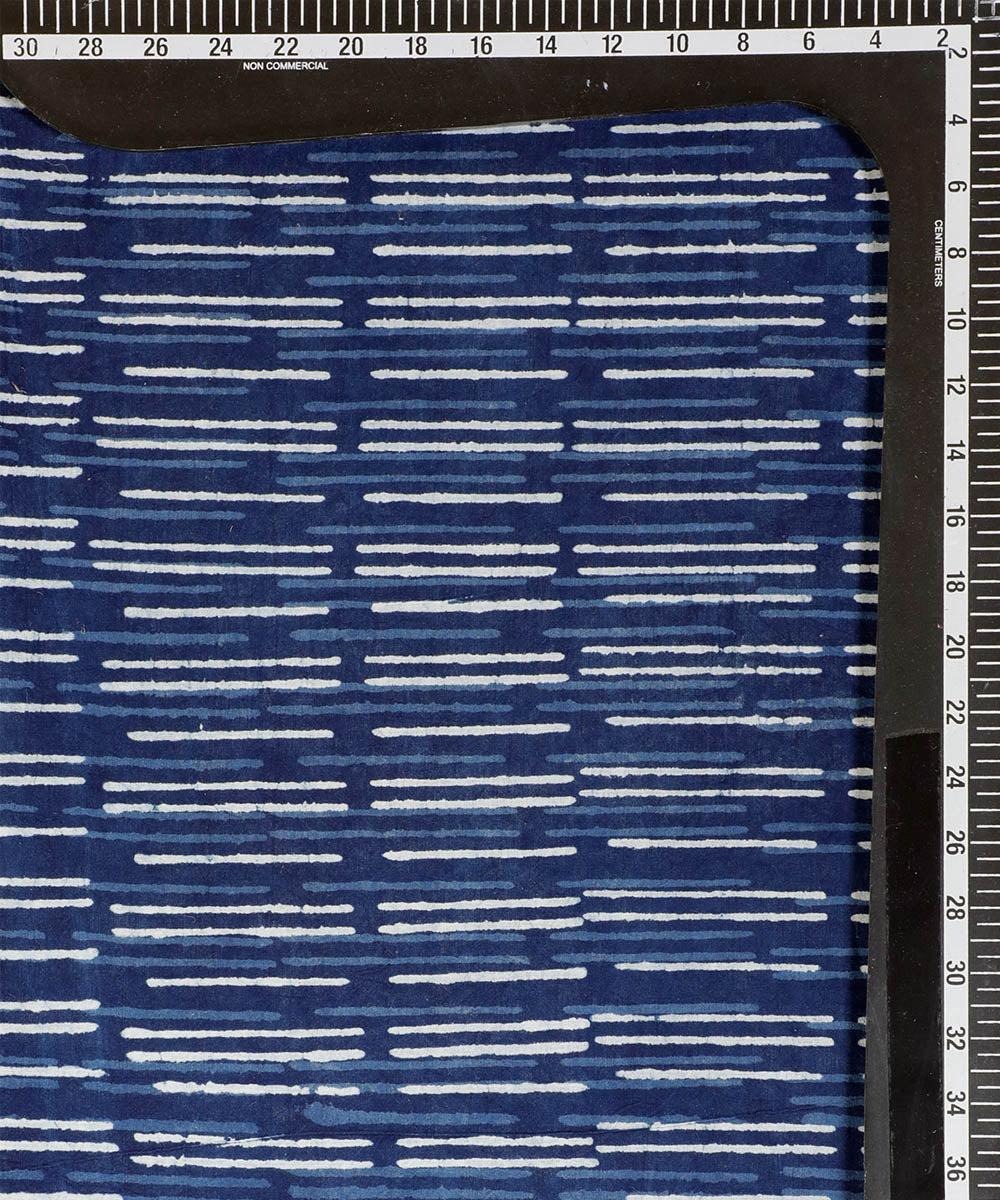 2.5m Indigo hand block printed cotton kurta material