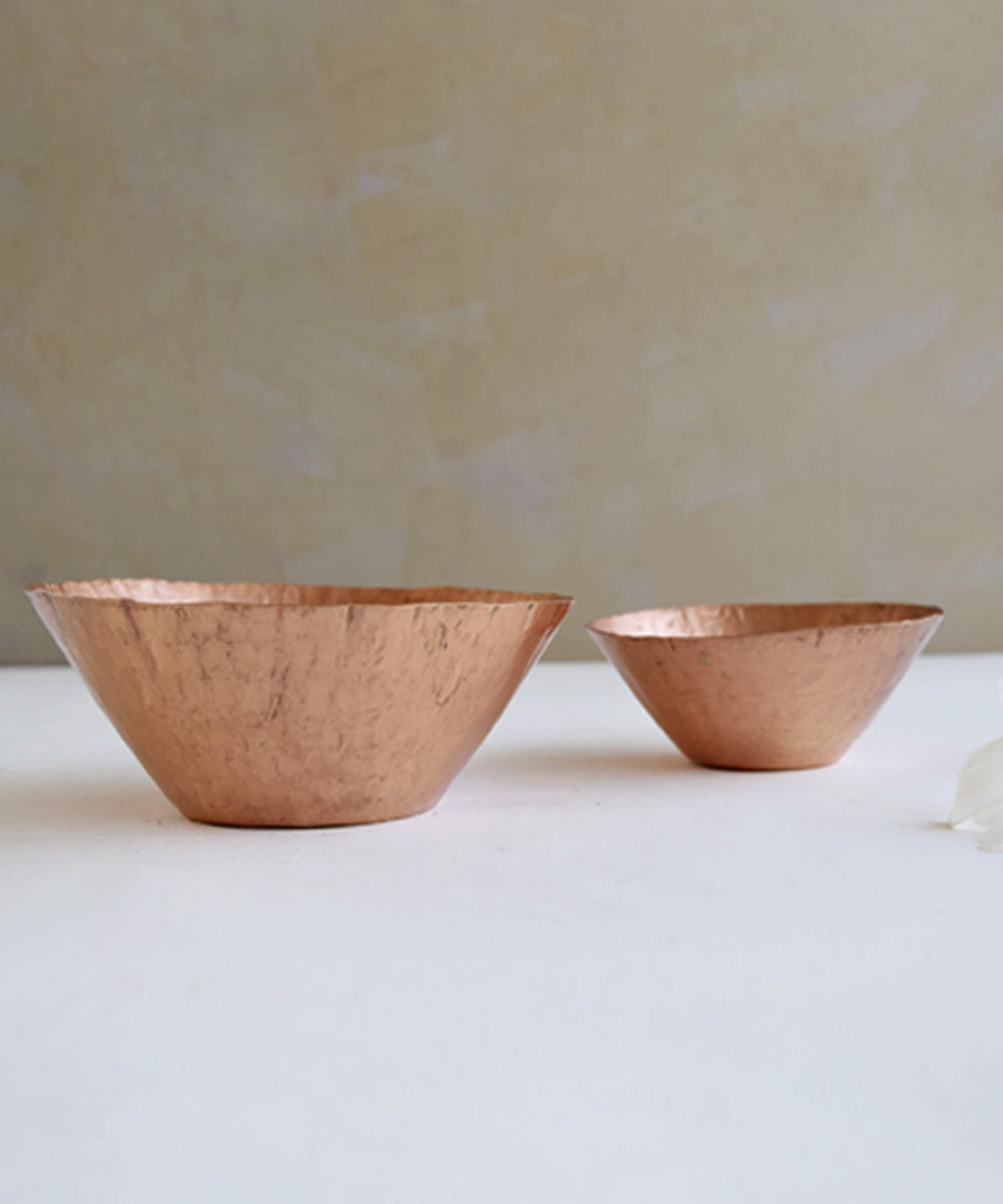 Handmade copper conical nut bowl